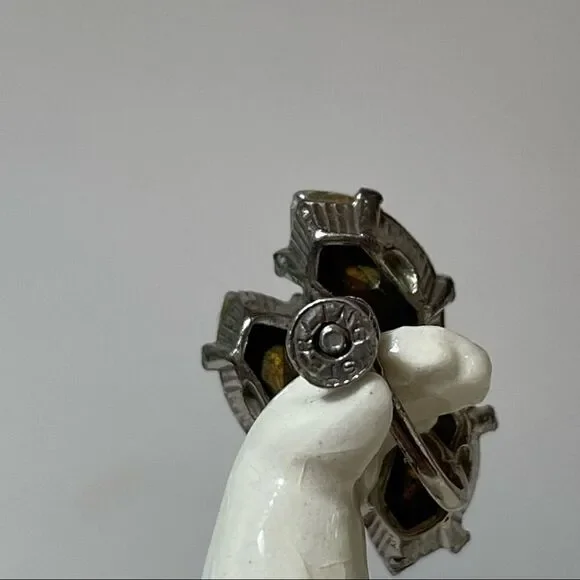Sterling rhinestone vintage clip earrings